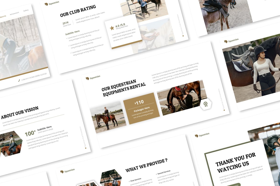Template PowerPoint Equestrian untuk Presentasi Bisnis Anda