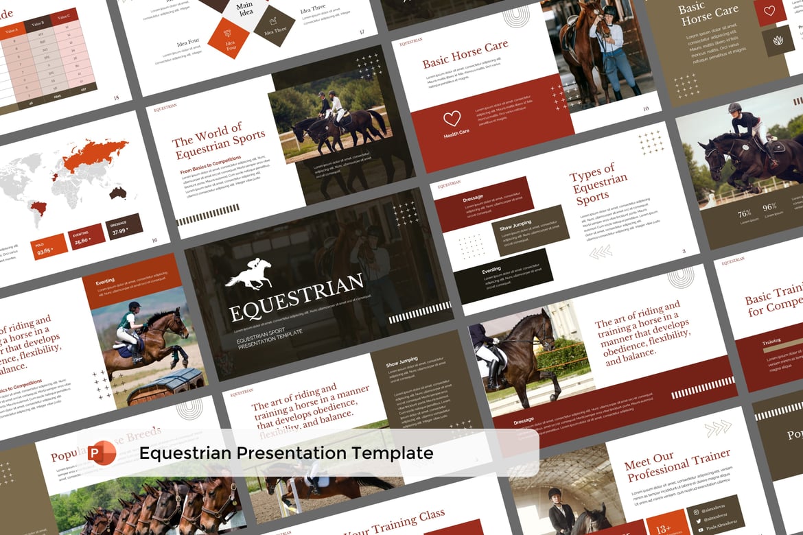 Template PowerPoint Equestrian yang Menarik dan Profesional