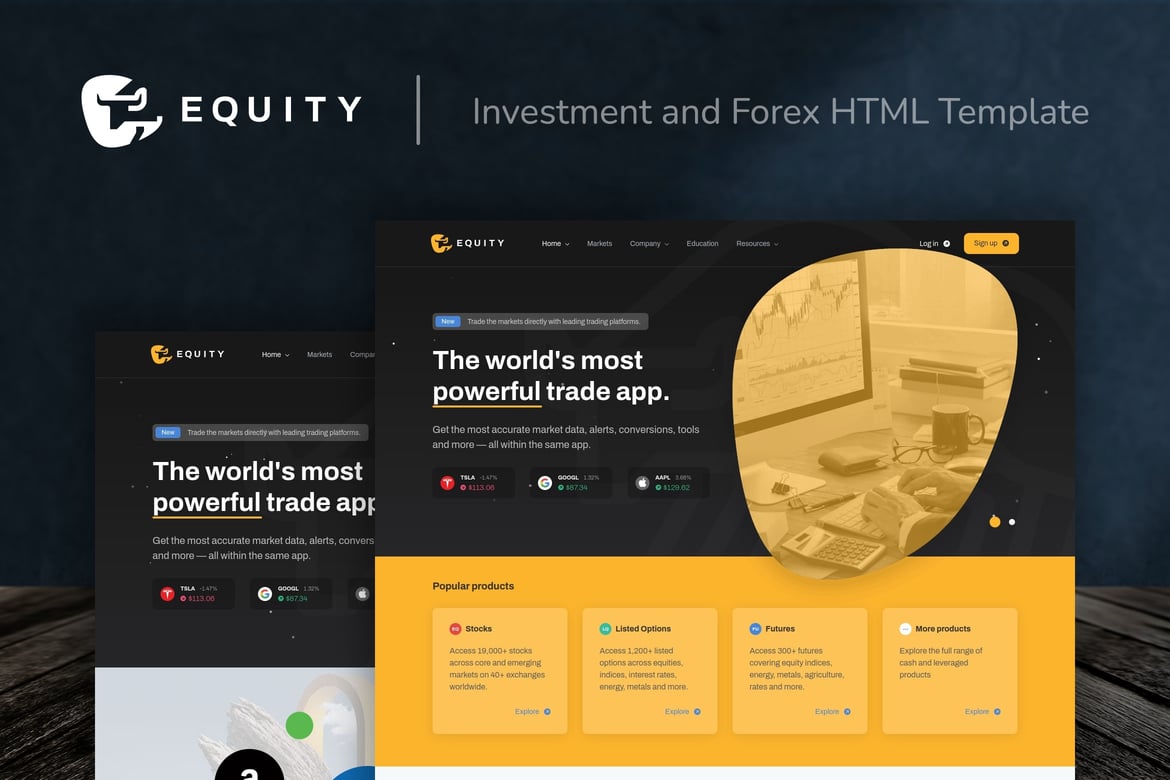 Template Website Investasi dan Forex yang Profesional