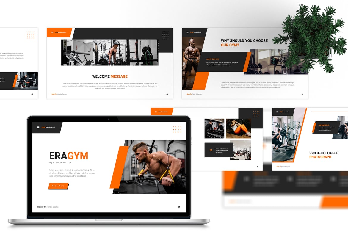 Template Presentasi PowerPoint Eragym untuk Gym Anda