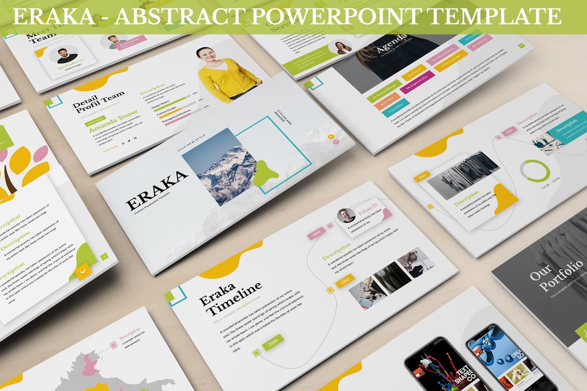 Template Powerpoint Eraka - Desain Abstrak Modern untuk Presentasi Menarik