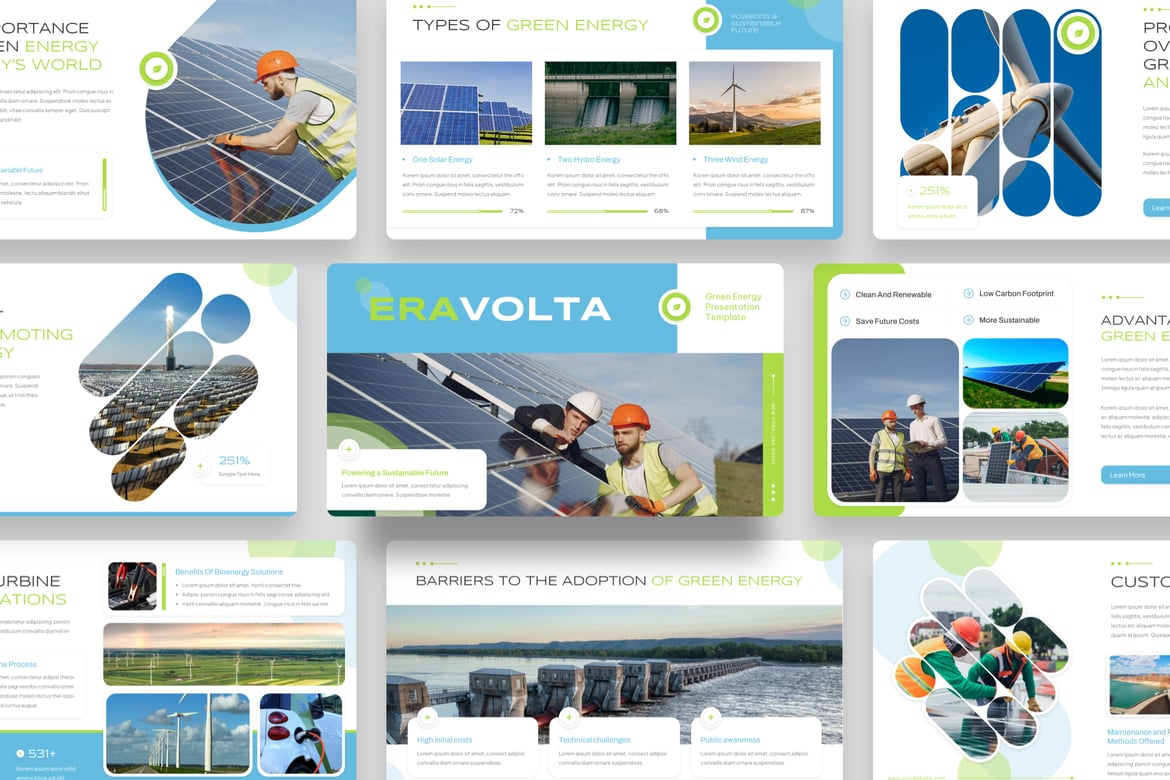 Eravolta - Template PowerPoint Energi Hijau yang Menawan