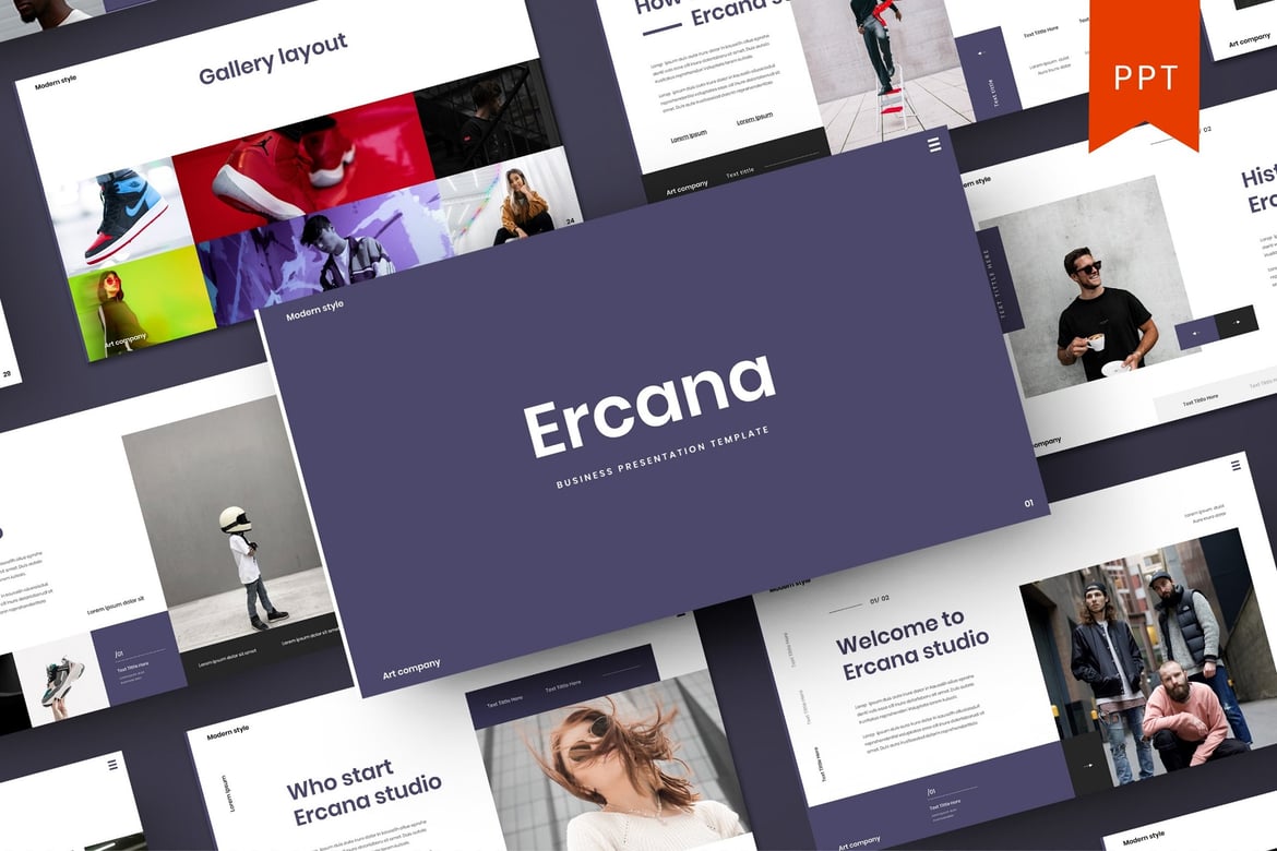 Ercana – Template PowerPoint Bisnis yang Menarik
