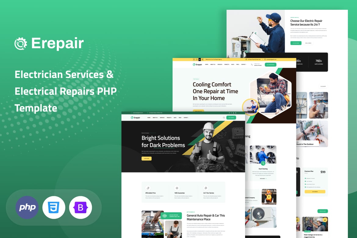Erepair - Template Website Layanan Elektronik yang Modern dan Responsif