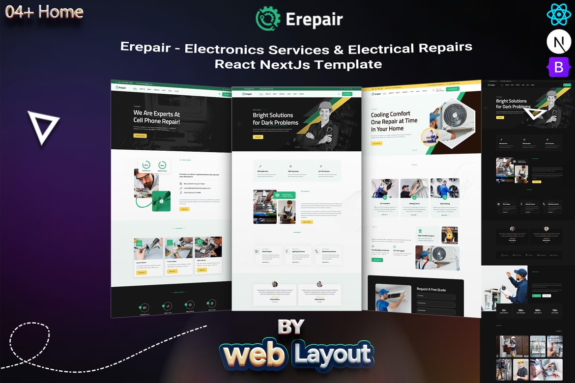 Erepair - Template Website Repair Elektronik Modern dan Responsif