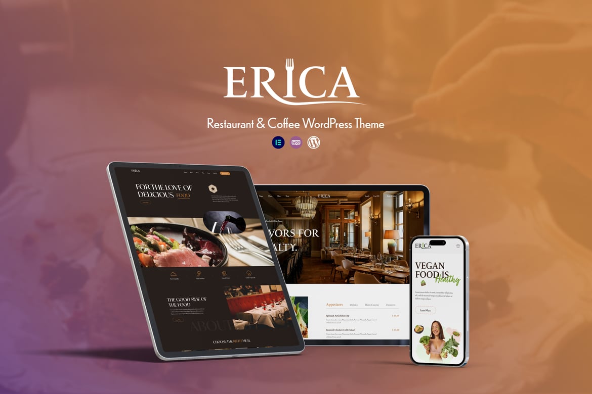 Erica - Tema WordPress untuk Restoran dan Kafe yang Menarik
