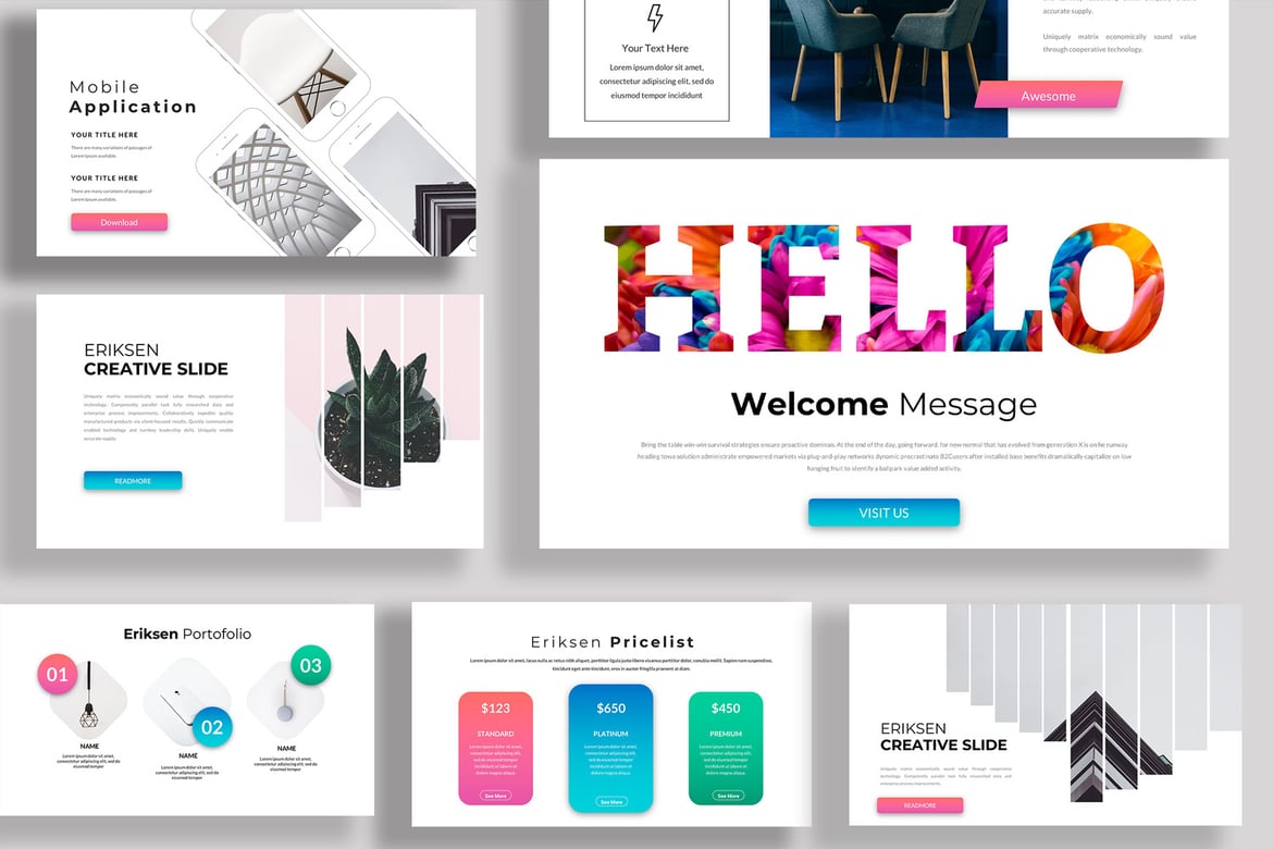 Template Powerpoint Kreatif Eriksen yang Modern