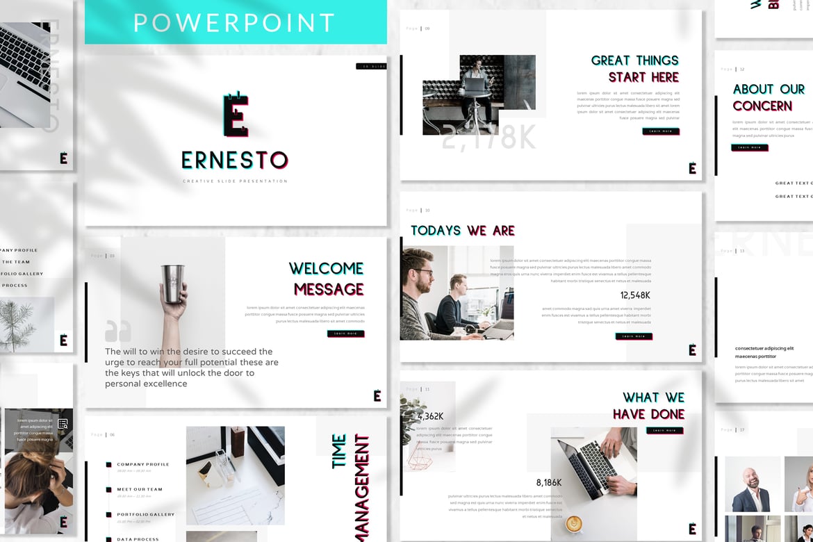 Ernesto - Template Powerpoint Bisnis Modern dan Elegan