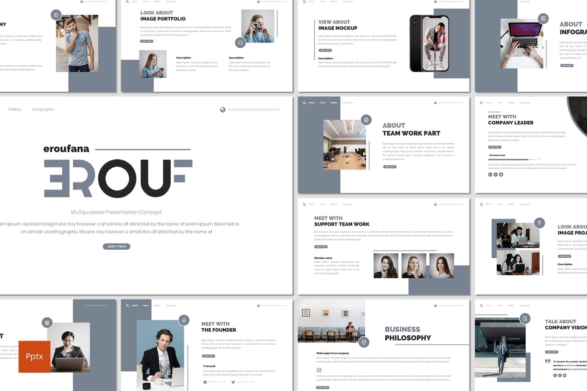 Eroufana - Template Powerpoint Bisnis yang Kreatif dan Profesional