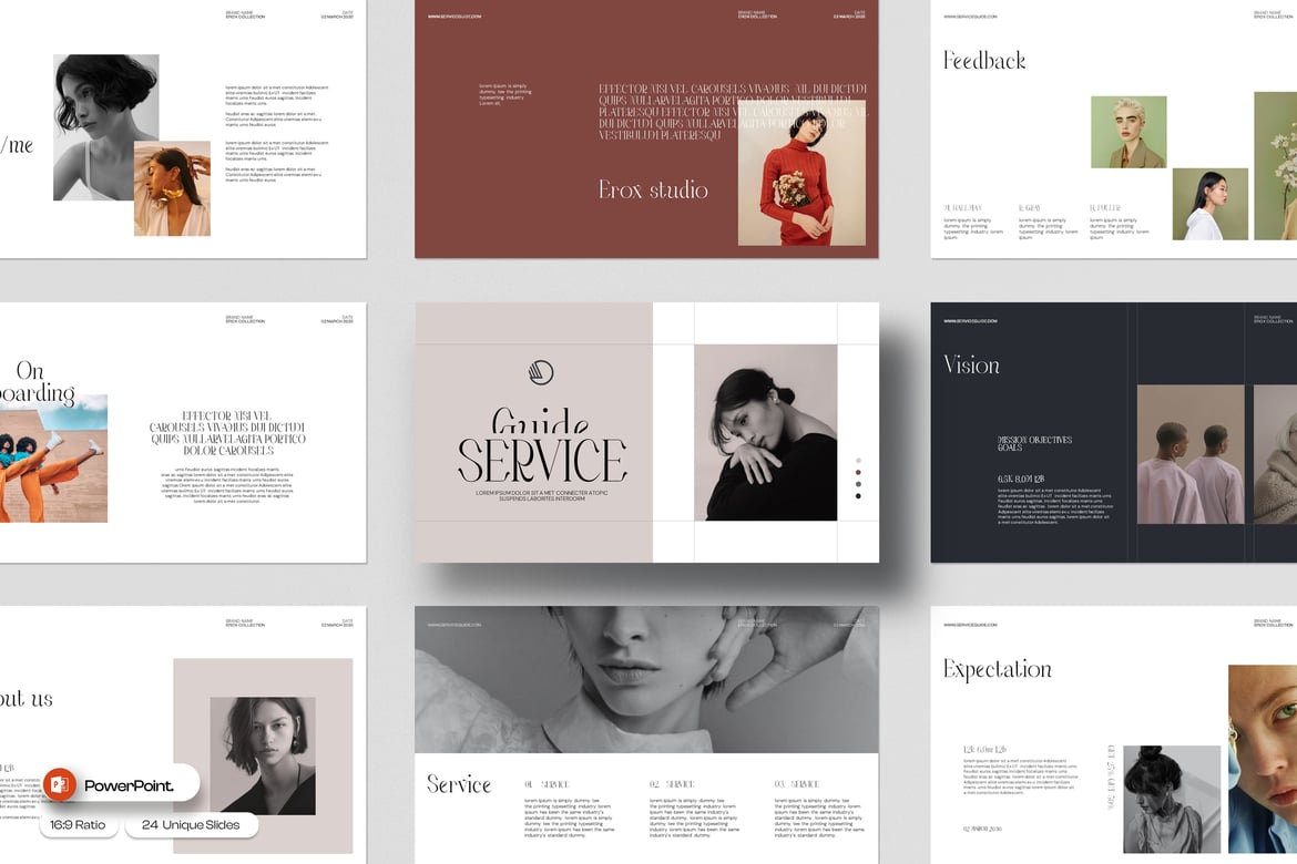 Template Presentasi PowerPoint Erox: Panduan Layanan Profesional