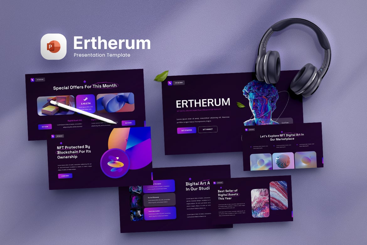 Ertherum - Template Powerpoint Digital NFT Kreatif