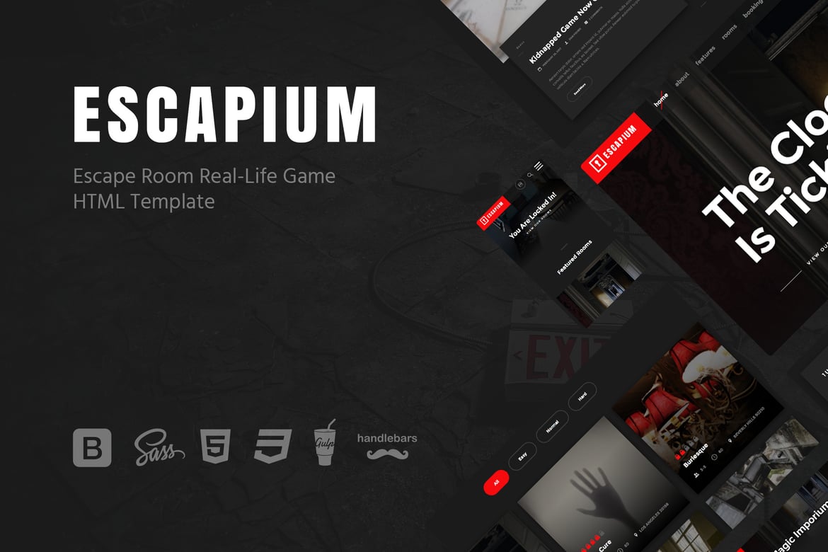 Escapium - Template Website Permainan Escape Room yang Responsif