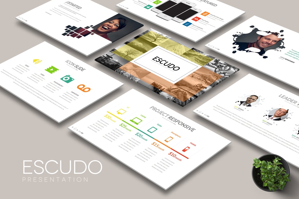 Template PowerPoint ESCUDO: Presentasi Kreatif dan Menarik