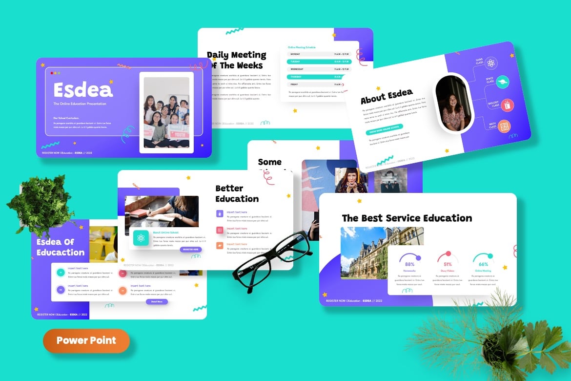 Template Presentasi Kreatif Esdea untuk Pendidikan yang Menarik
