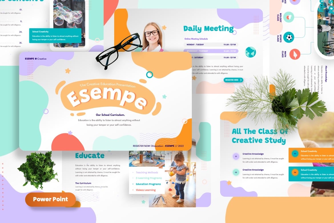 Esempe - Template Presentasi Powerpoint Kreatif untuk Pendidikan