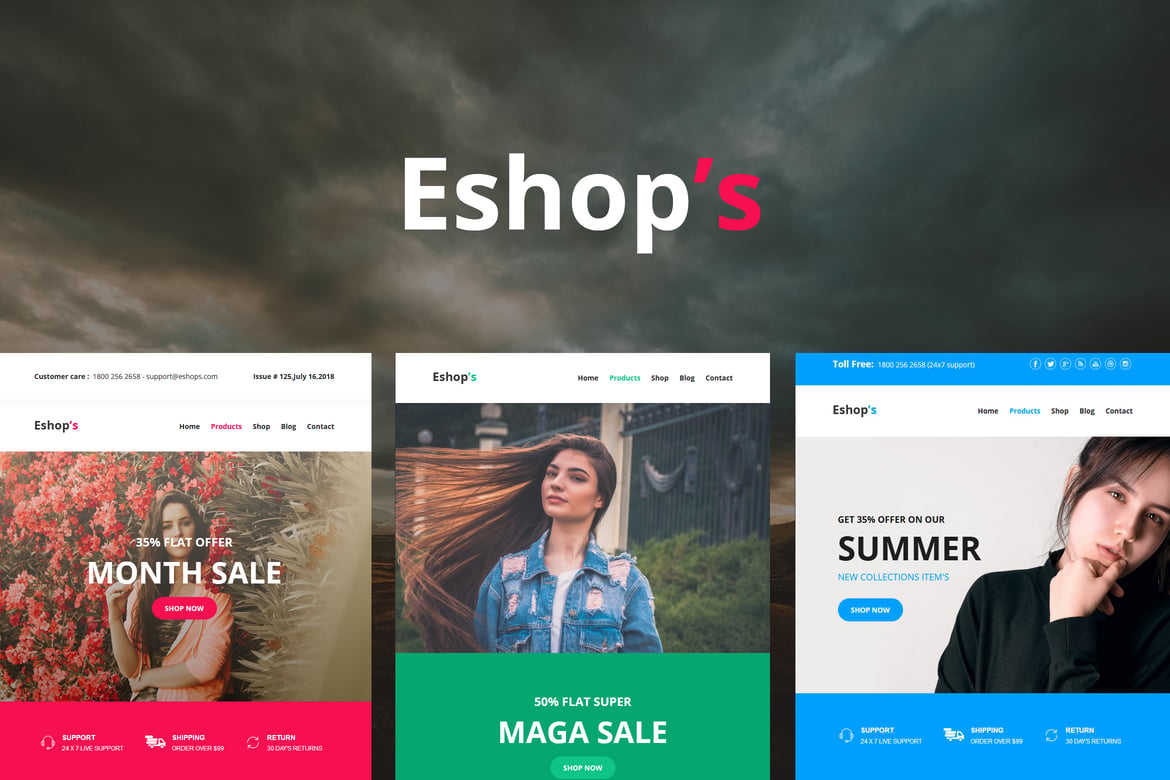 Eshop’s Mail - 8 Set Email Responsif yang Unik dan Menarik