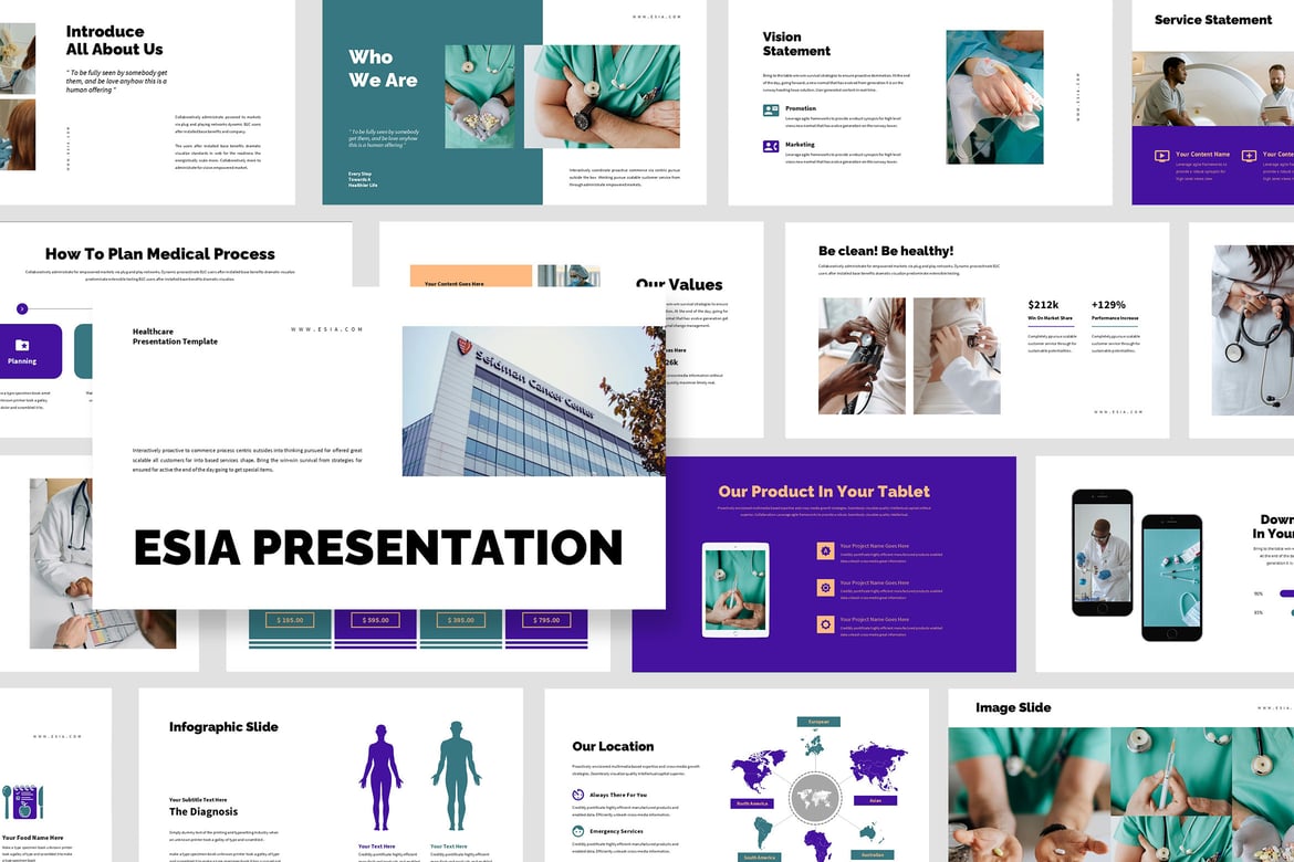 Template PowerPoint Bisnis Kesehatan Esia: Solusi Presentasi Profesional