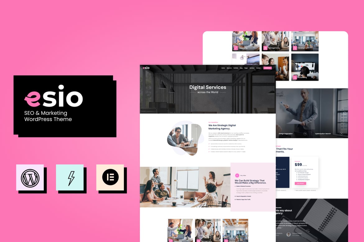 Esio - Tema WordPress SEO & Pemasaran yang Menarik