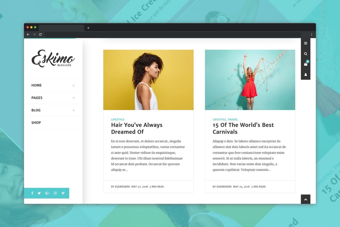 Eskimo - Template Website Blog Pribadi Minimalis dan Modern