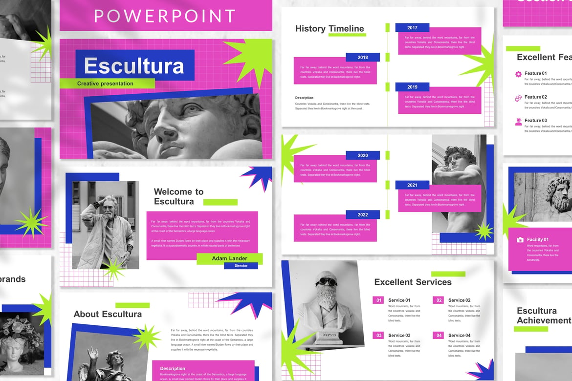 Template Presentasi Bisnis Eskultura - Powerpoint yang Menarik