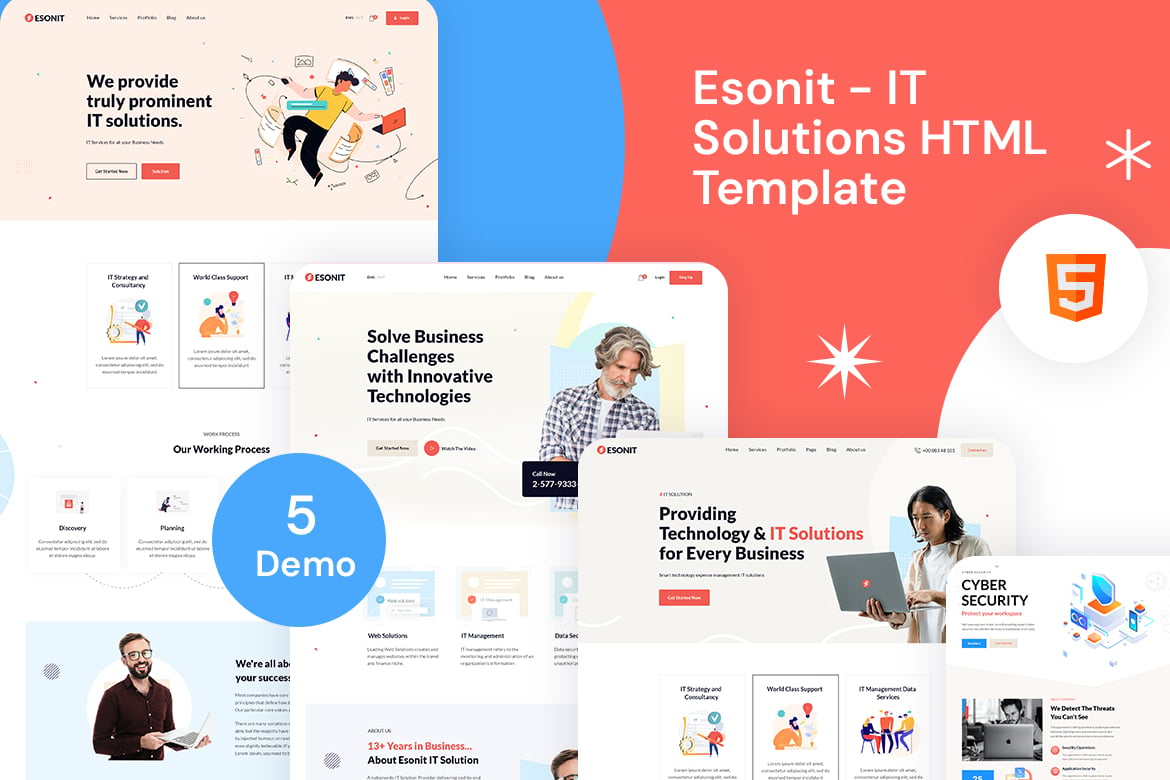 Esonit - Template Website Solusi IT yang Menawan