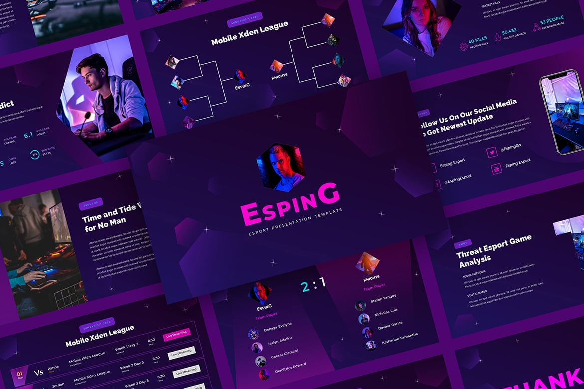 Template Presentasi Esping - PowerPoint untuk Esport yang Menarik