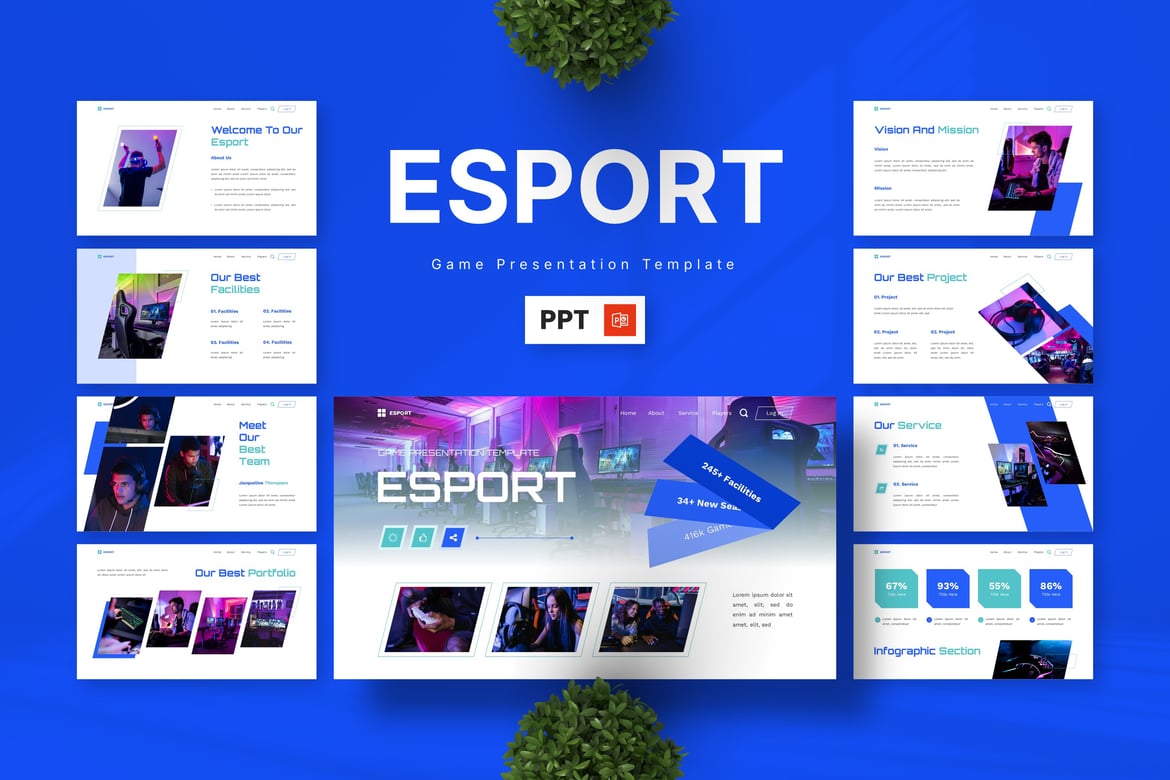 Template PowerPoint Esport untuk Presentasi Game yang Menarik