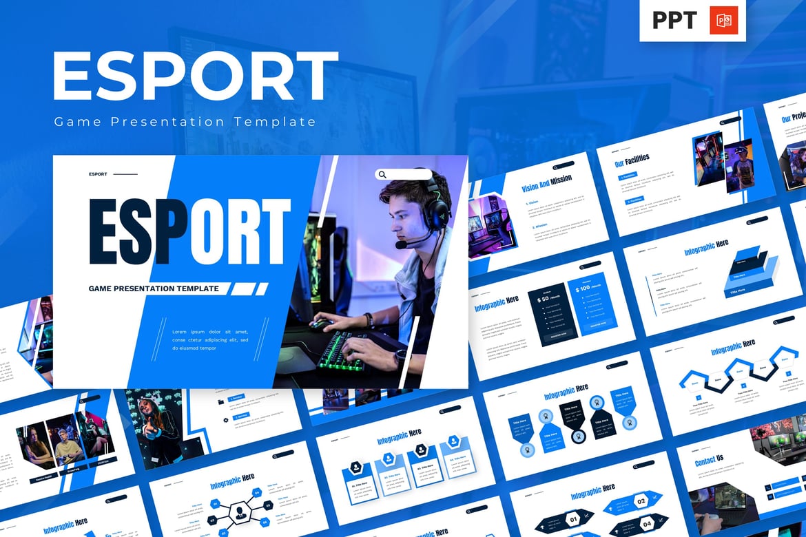Template Powerpoint Esport dan Game yang Menarik