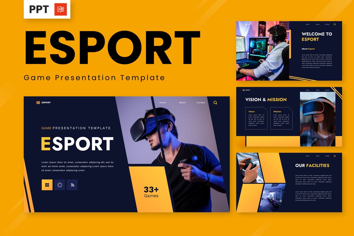 Template Presentasi Powerpoint Esport - Game yang Menarik