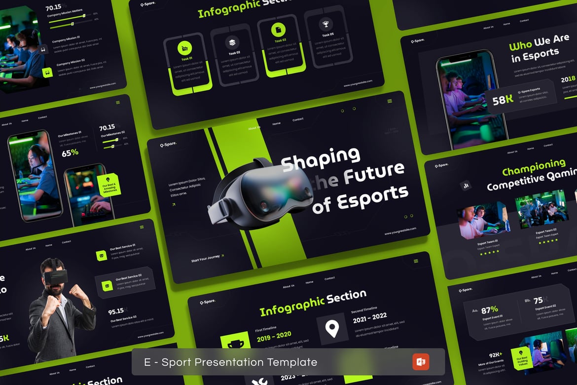 Template Presentasi PowerPoint Era Esport yang Menarik