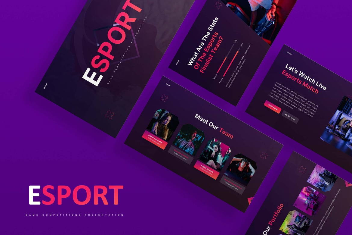Template Presentasi PowerPoint Esport yang Menarik dan Profesional