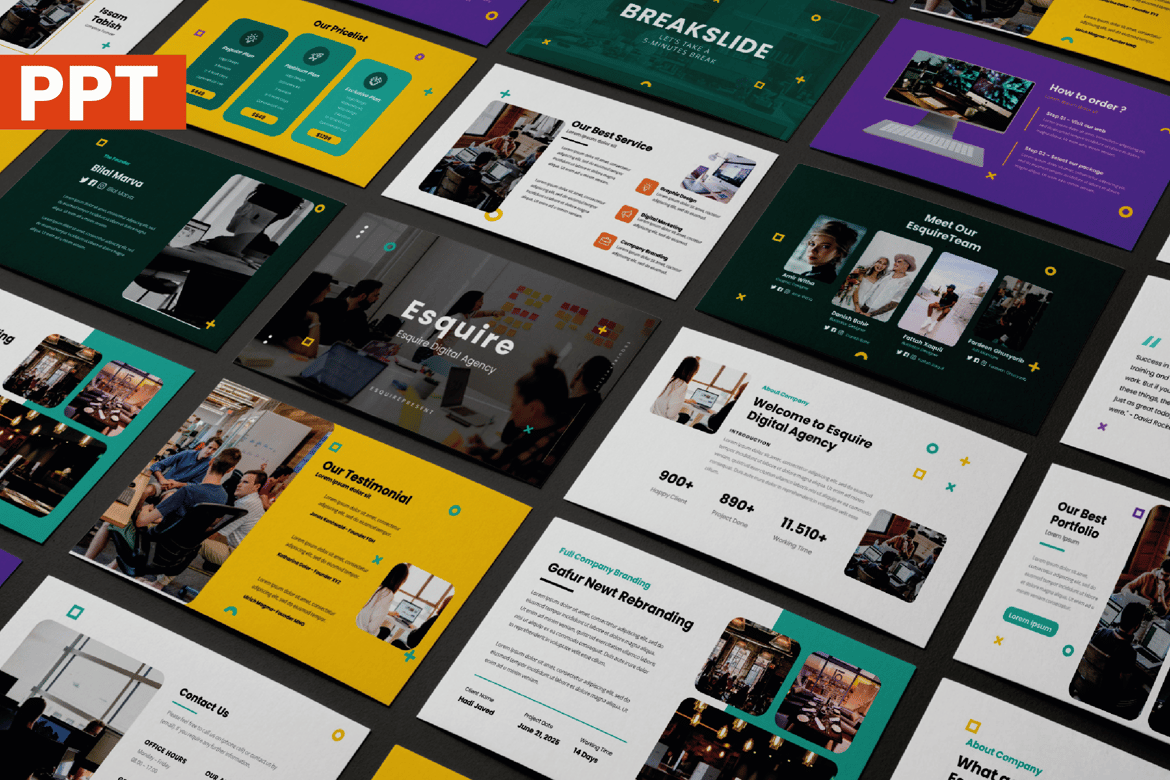 Template Powerpoint Esquire yang Modern dan Menarik