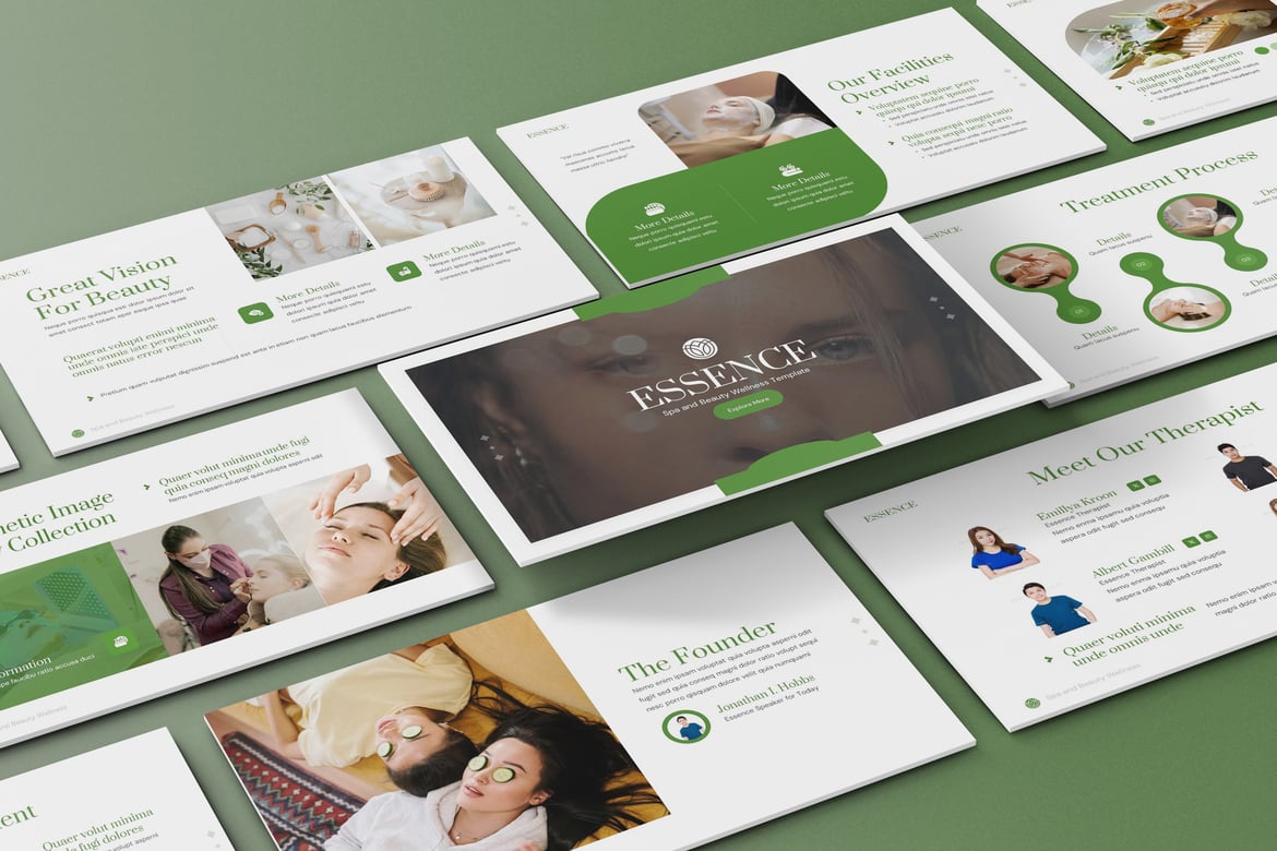 Template PowerPoint Essence untuk Bisnis Kecantikan dan Spa