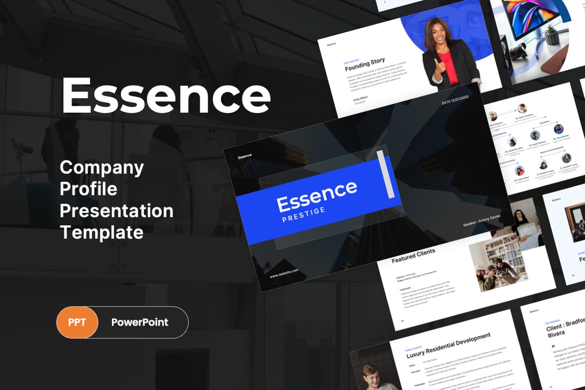 Essence - Template PowerPoint Profil Perusahaan yang Menarik
