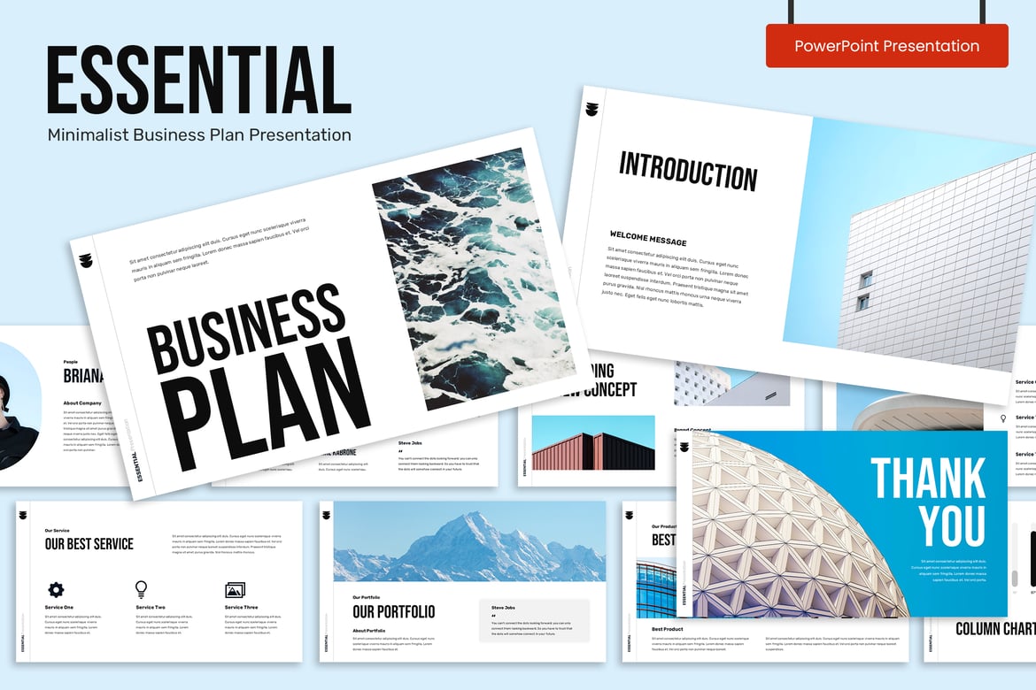 Template Presentasi Powerpoint Bisnis Minimalis yang Esensial