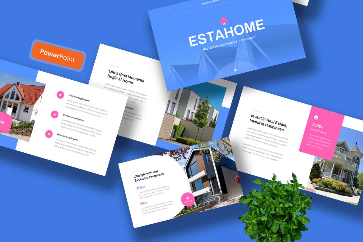 Estahome - Template PowerPoint Real Estate yang Menarik