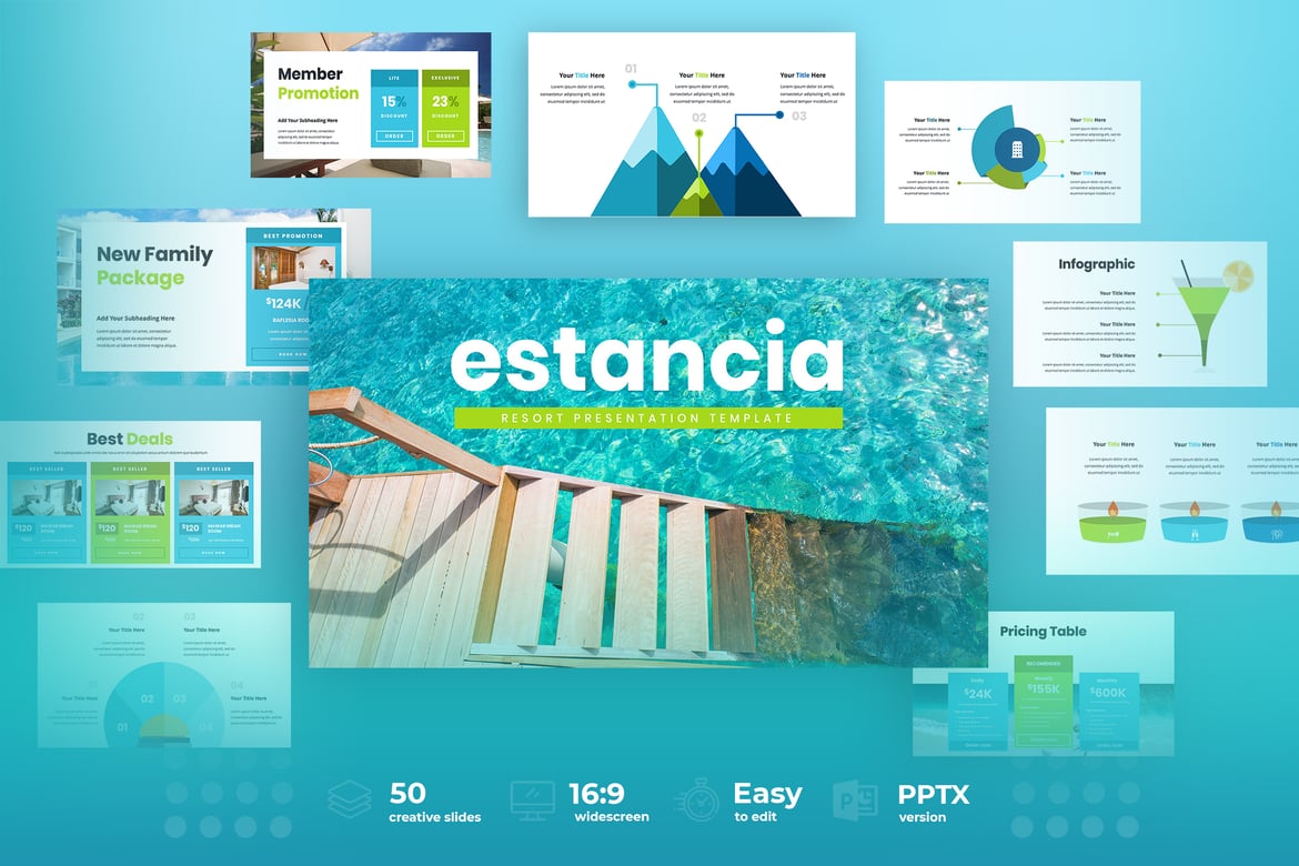 Estancia - Template Presentasi Powerpoint Resort & Hotel yang Modern