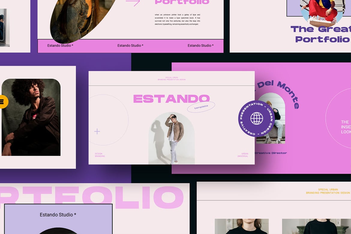 Template Presentasi PowerPoint Estando Pastel yang Kreatif dan Modern