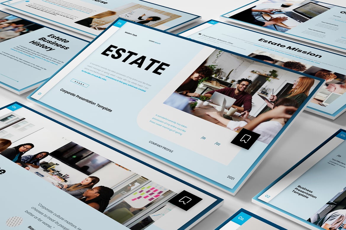 Template Presentasi PowerPoint Estate - Solusi Kreatif untuk Bisnis Anda