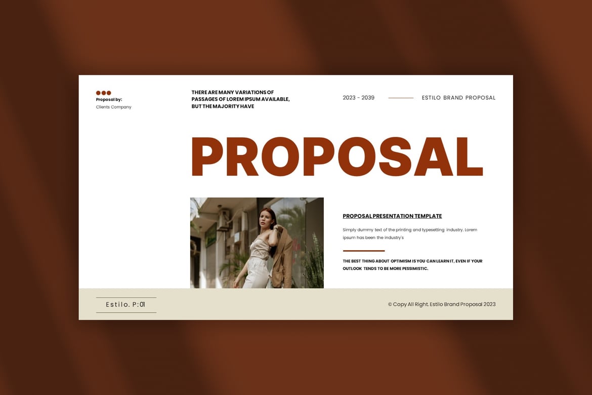 Template Presentasi PowerPoint Estilo untuk Proposal Brand yang Menarik