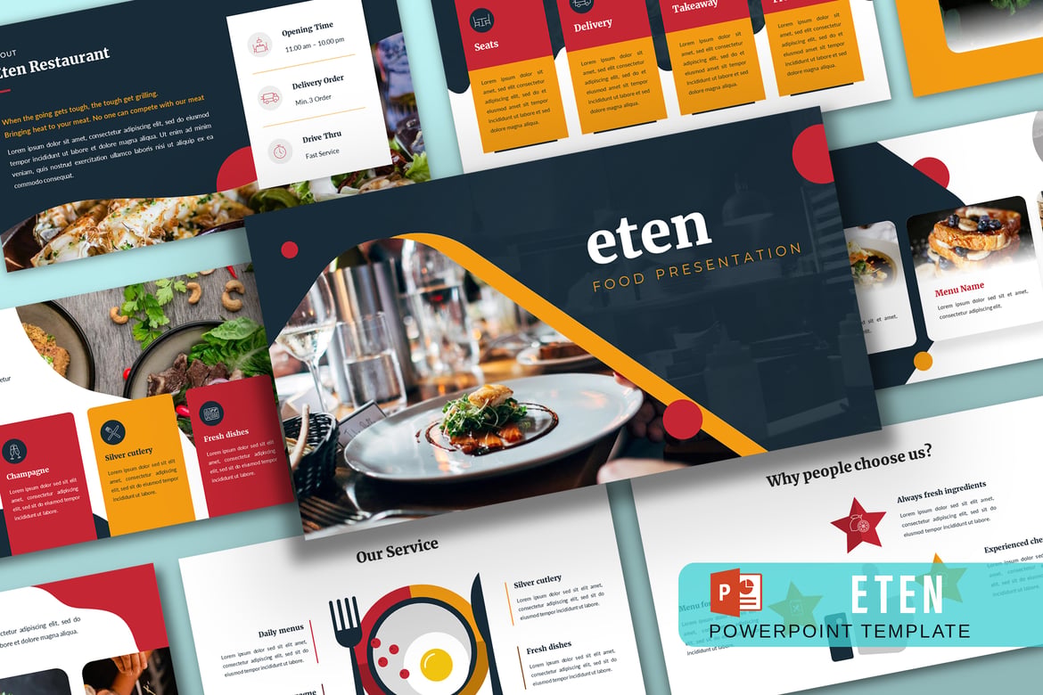 ETEN – Template PowerPoint Makanan untuk Restoran yang Menarik