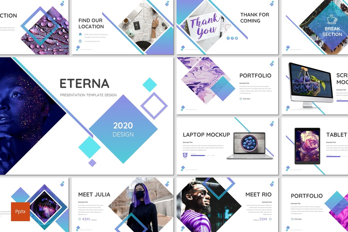 Eterna - Template PowerPoint Kreatif untuk Presentasi Menarik