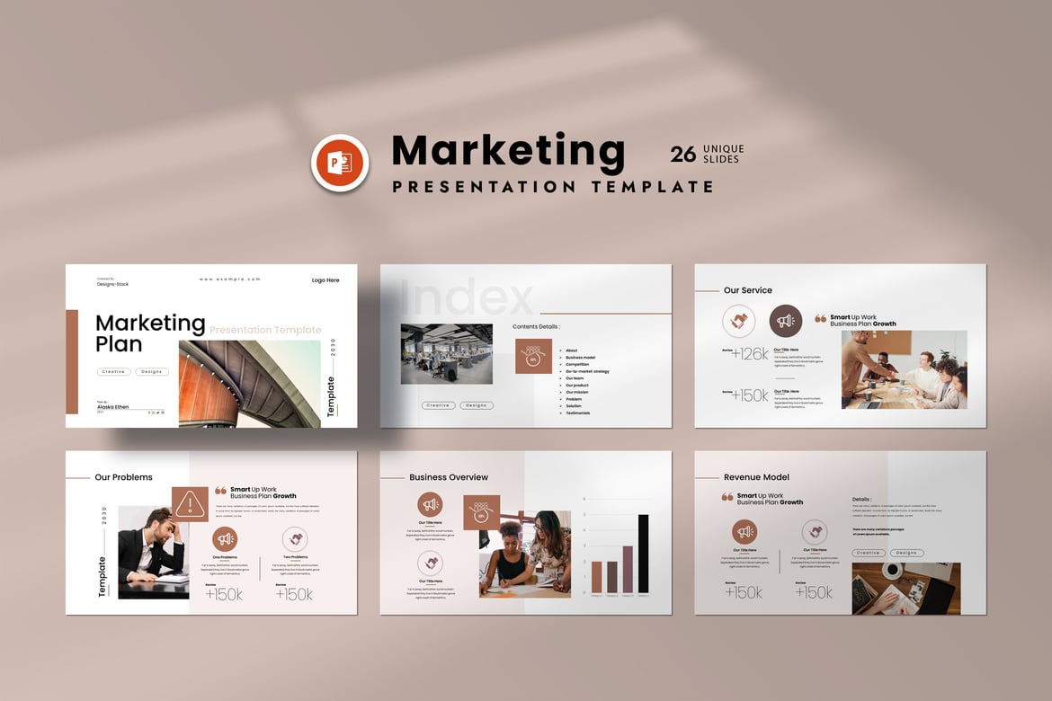 Template Presentasi PowerPoint Rencana Pemasaran Ethen yang Menarik