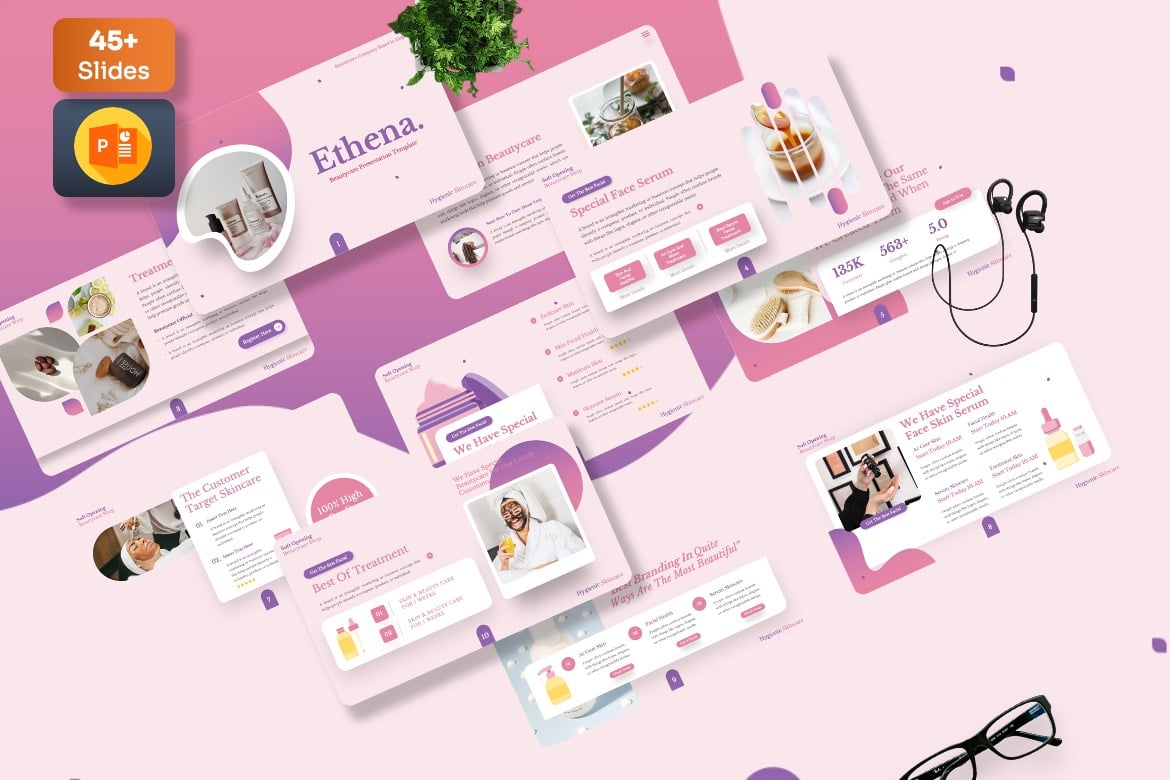 Ethena - Template Powerpoint Perawatan Kecantikan yang Menawan