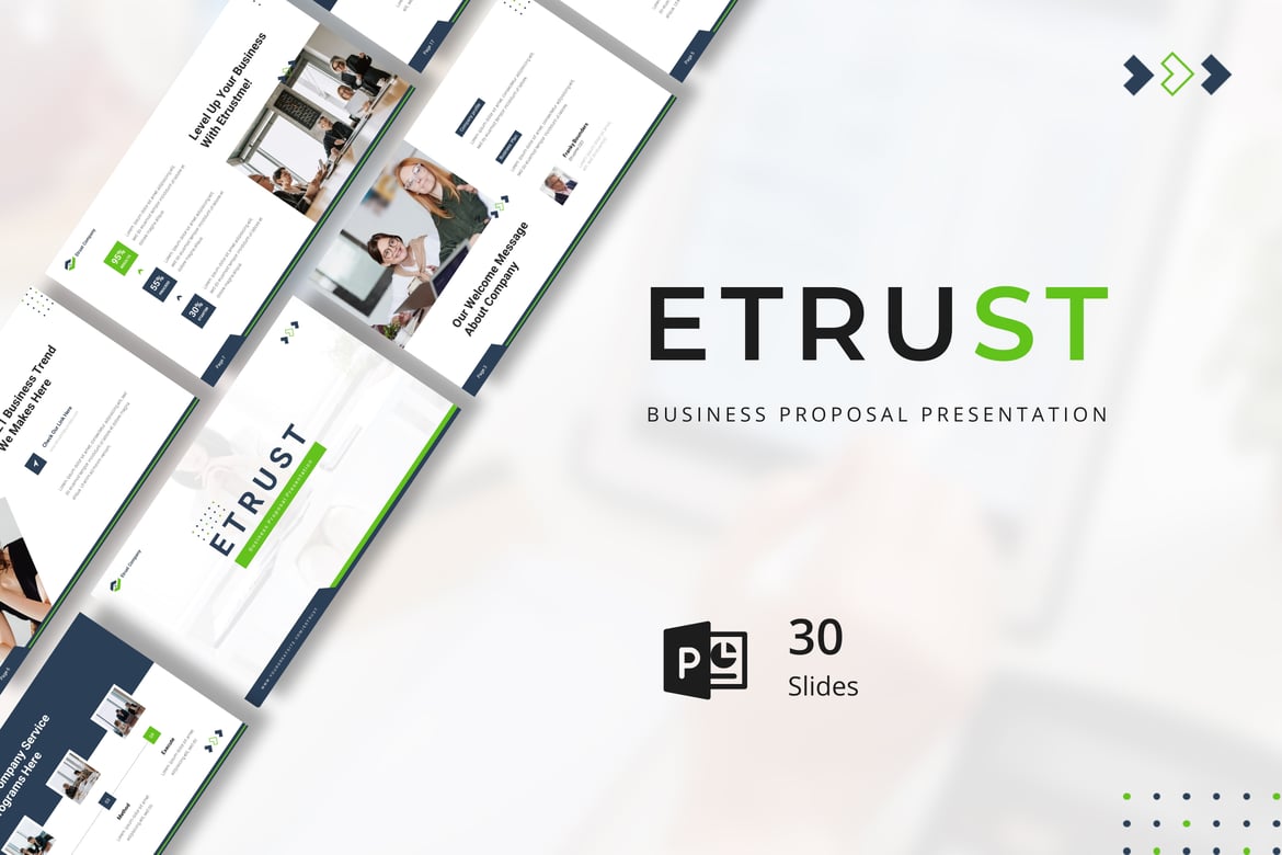 Etrust – Template PowerPoint Presentasi Proposal Bisnis yang Profesional