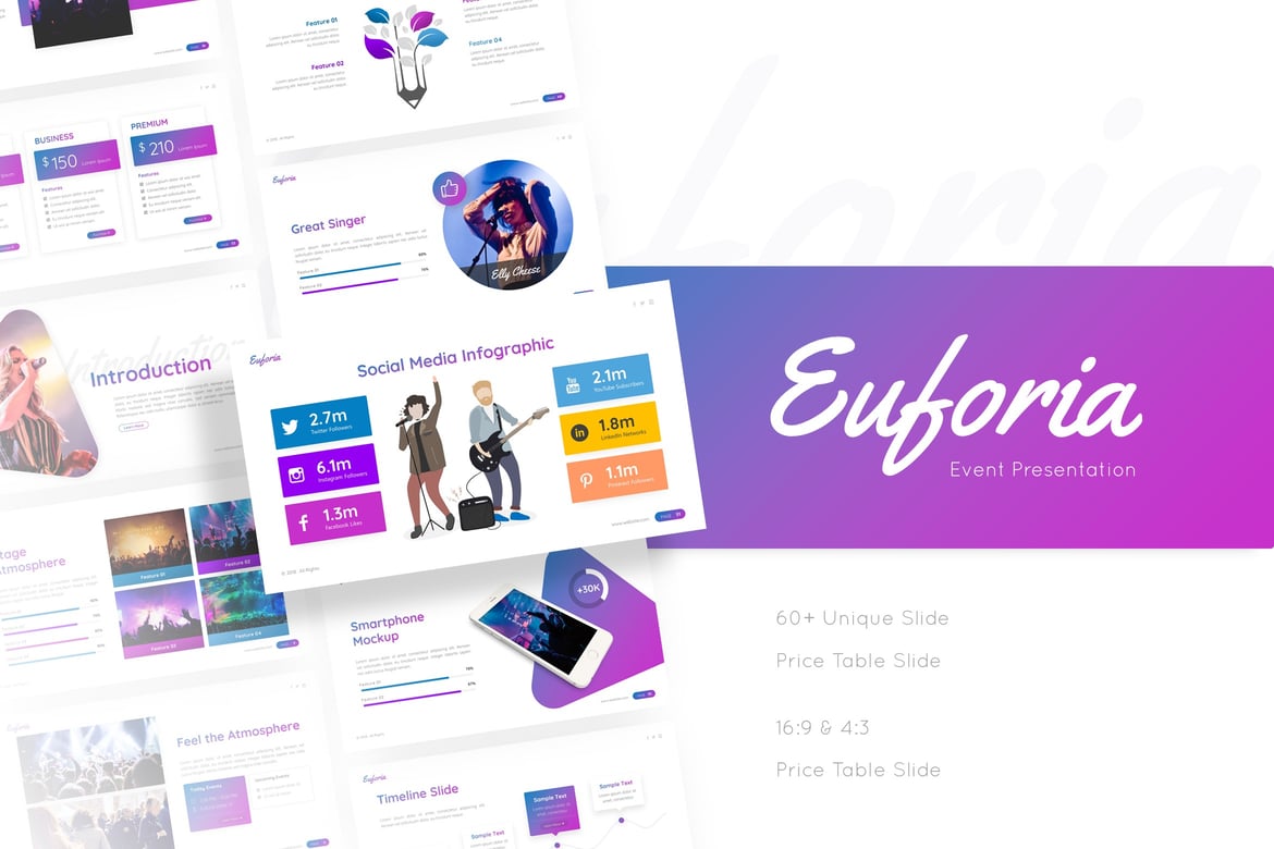 Euforia - Template Powerpoint Konser yang Menarik dan Profesional