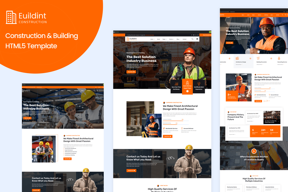 Euildint - Template Website HTML5 untuk Konstruksi dan Bangunan