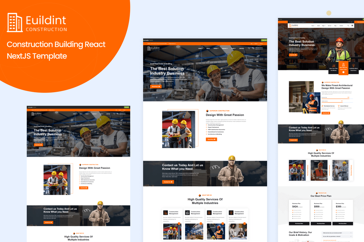 Template Website Euildint - Solusi Desain Modern untuk Konstruksi