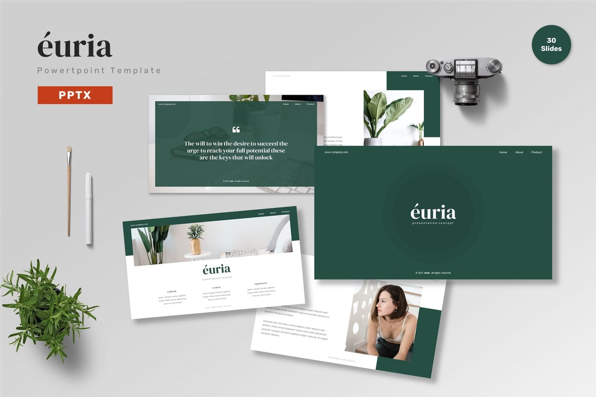 Euria - Template PowerPoint Profesional untuk Presentasi yang Menarik