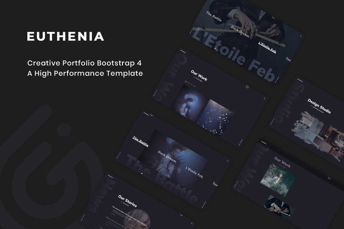 Euthenia - Template Website Portofolio Kreatif Berbasis Bootstrap 4